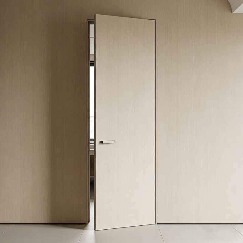 The design of the hidden door frame allows you to increase the thickness of the door leaf to 50 mm. This solution is very effective in reducing the level of noise.