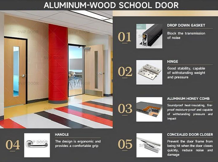 Durable Aluminum School Door